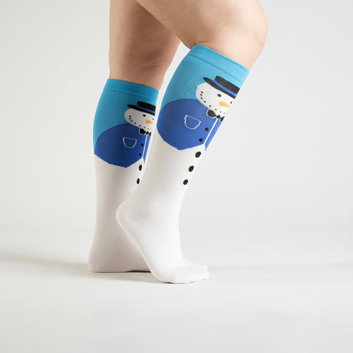 Blue Snowman Compression Socks