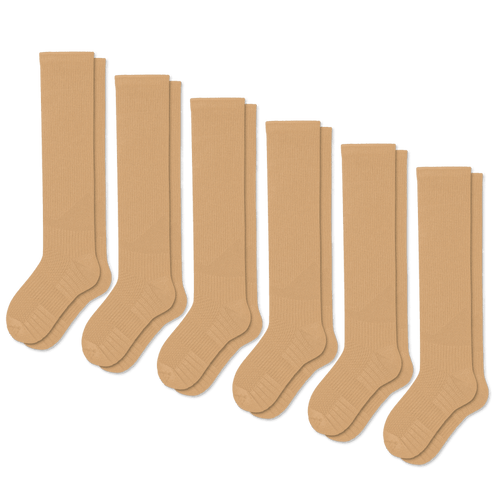 Tan Compression Socks Bundle 6-Pack
