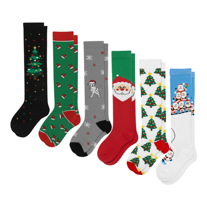 Christmas Compression Socks Bundle 6-Pack