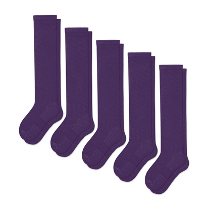 Purple Compression Socks Bundle 5-Pack